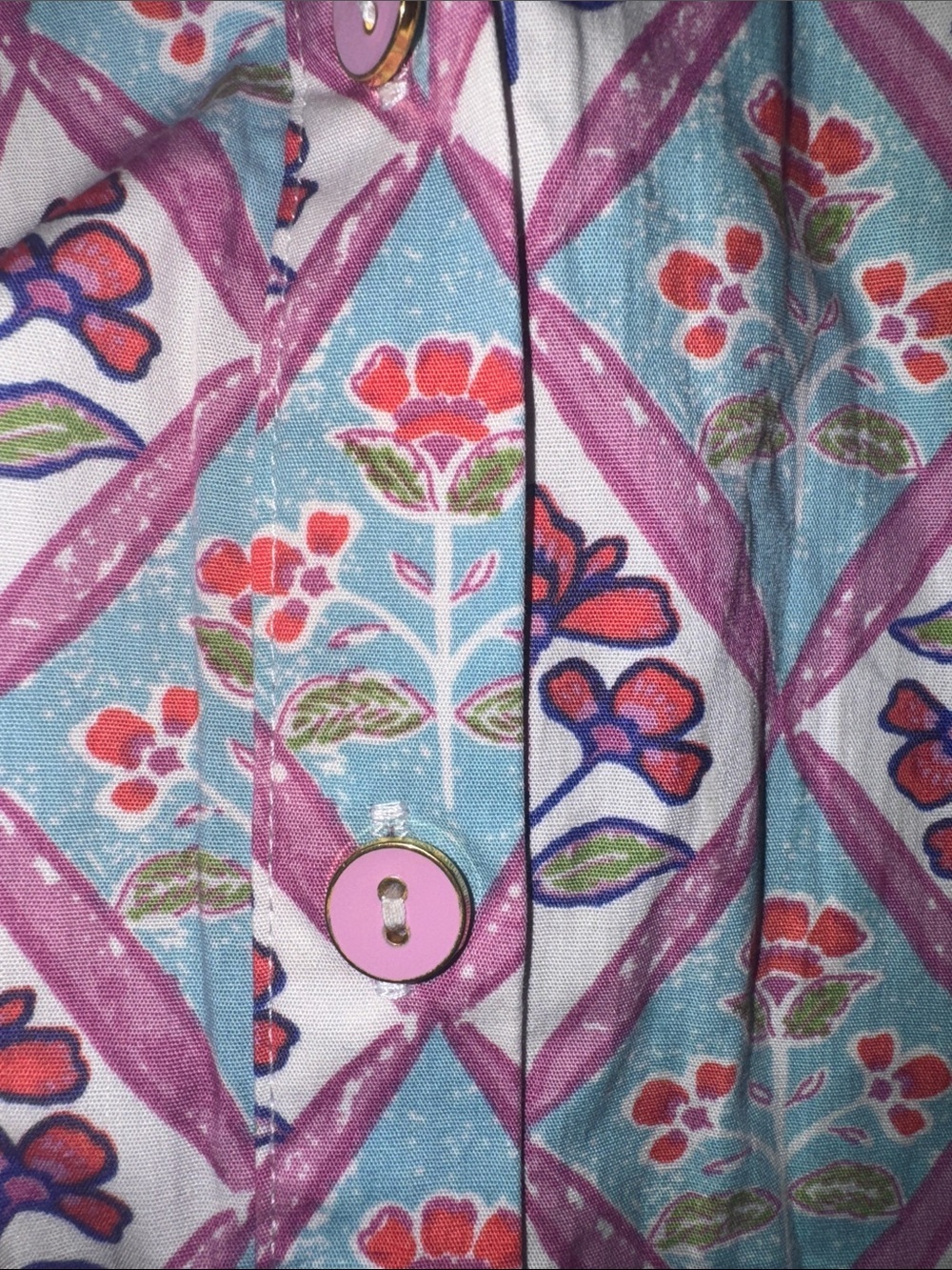 Patterned shirt- Pink & Blue NWT - Picture 6 of 7